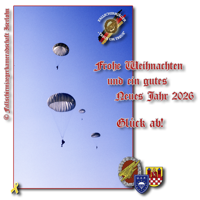 Frohe Weihnachten wünscht die Fallschirmjägerkameradschaft Iserlohn