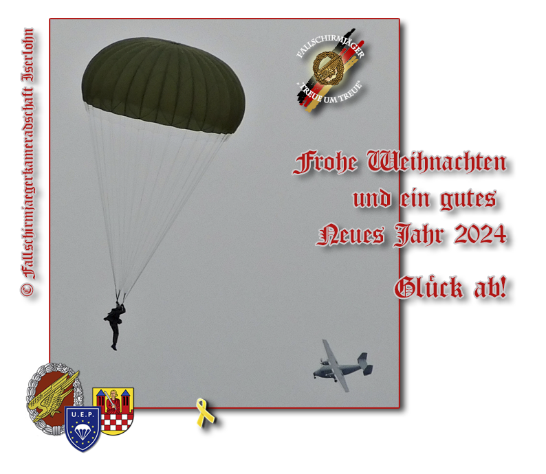 Weihnachtsgrüße der Fallschirmjägerkameradschaft Iserlohn