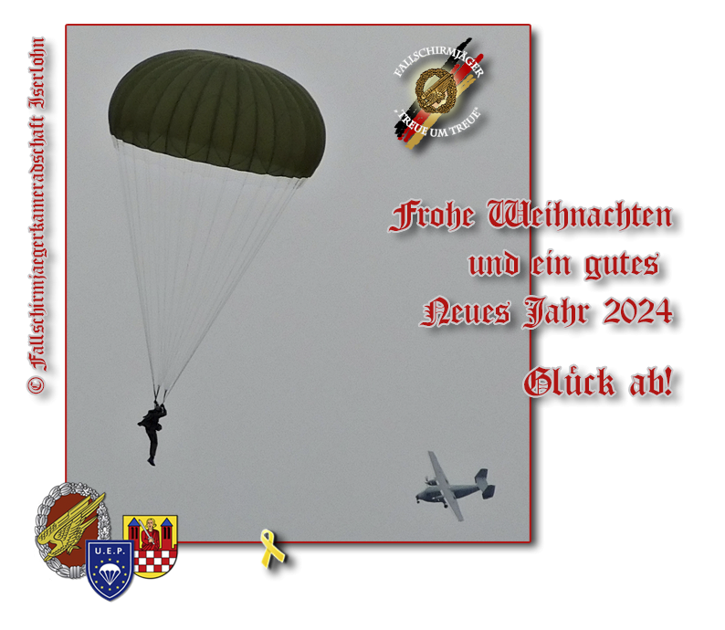 Weihnachtsgrüße der Fallschirmjägerkameradschaft Iserlohn