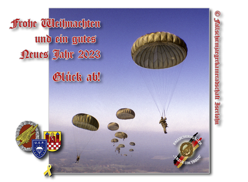 Weihnachtsgrüße der Fallschirmjägerkameradschaft Iserlohn