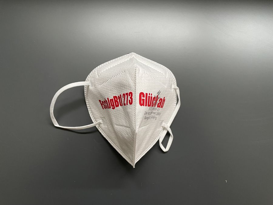 FFP2 Maske mit Fallschirmjägerwerbung